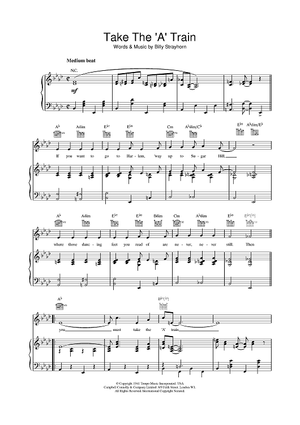 Buy Take The 39 A 39 Train Sheet Music By Billy Strayhorn For Piano Vocal Chords