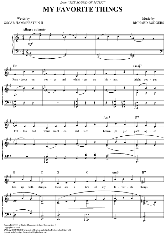 my favourite things sheet music pdf free