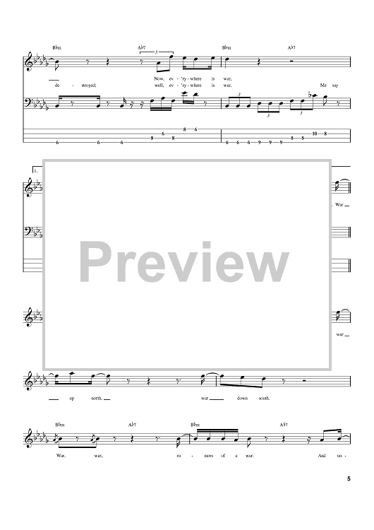 make war guitar tab notes