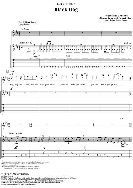Black Sheet Music by Led for Guitar Tab/Vocal - Sheet Now