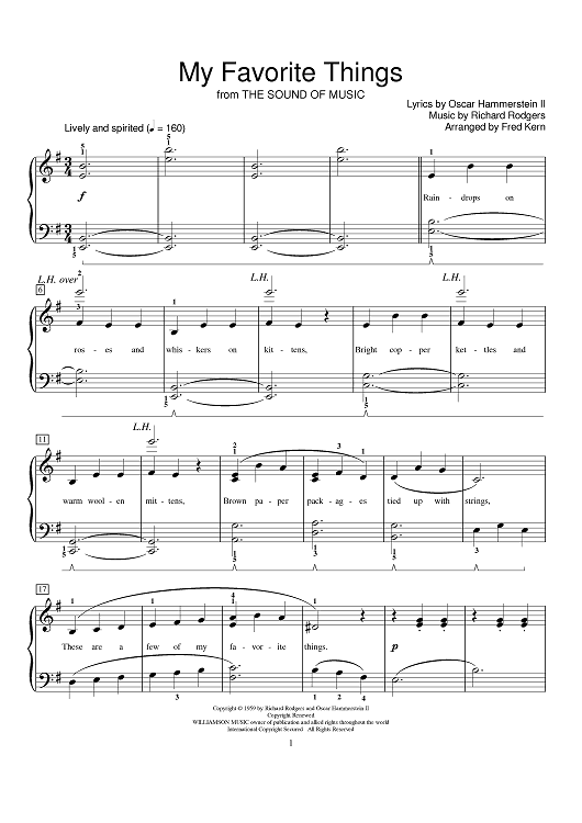 my favourite things sheet music pdf free
