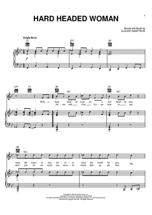 Hard Headed Woman Quot Sheet Music By Elvis Presley For Piano Vocal Chords Sheet Music Now