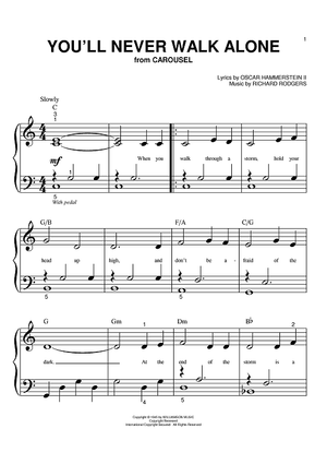 You 39 Ll Never Walk Alone Quot Sheet Music By Barbra Streisand For Big Note Piano Sheet Music Now