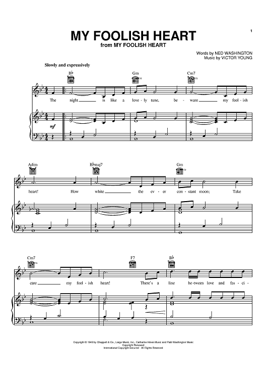 my foolish heart chords bill evans transcription