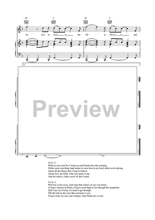 Bed Of Roses Sheet Music By Bon Jovi For Pianovocalchords Sheet Music Now 