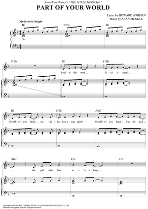Part of Your World" Sheet Music for Piano/Vocal/Chords - Sheet Music Now