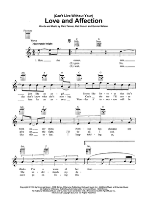 Buy Can 39 T Live Without Your Love And Affection Sheet Music For Ukulele Vocal