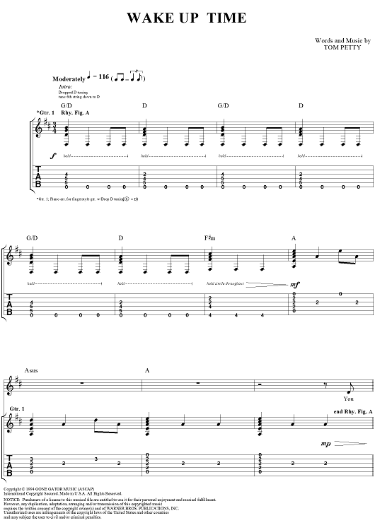 wake up time chords