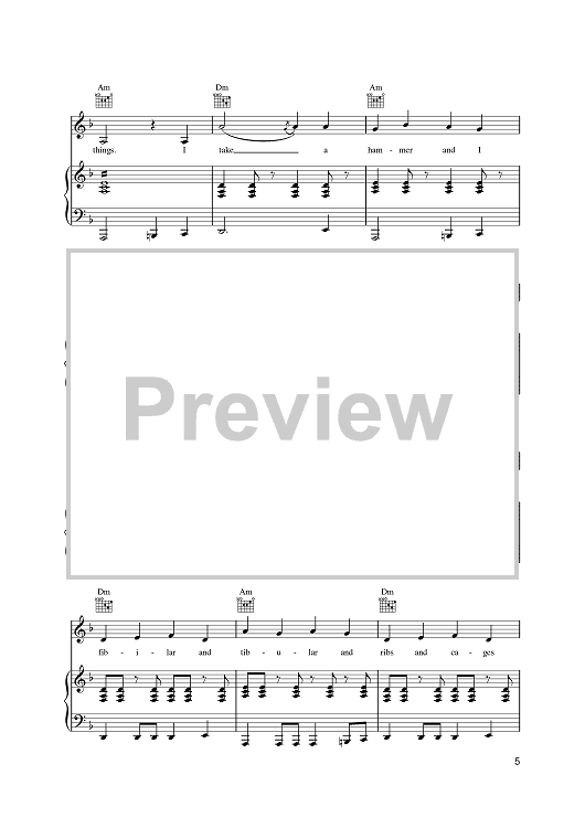 Skeleton Song&quot; Sheet Music by Nash for Piano/Vocal/Chords - Sheet Music Now
