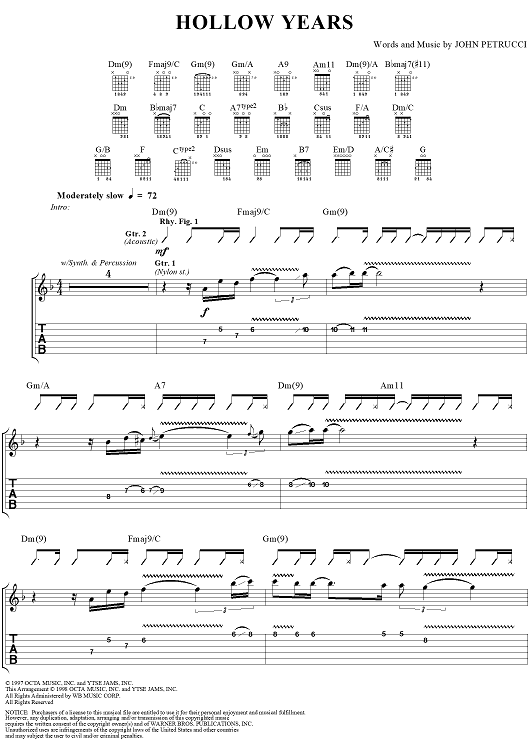 hollow years guitar pro tab download