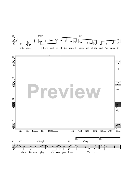 one note samba lead sheet