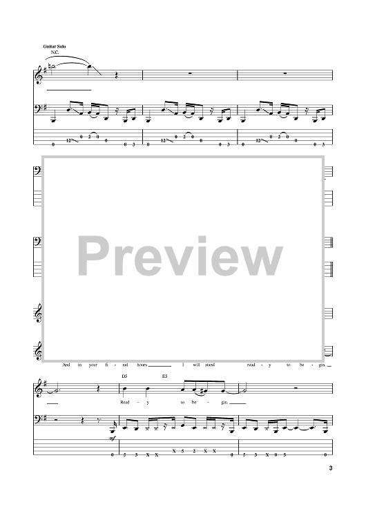 show me how to live bass tab