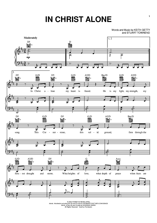 in christ alone guitar chords