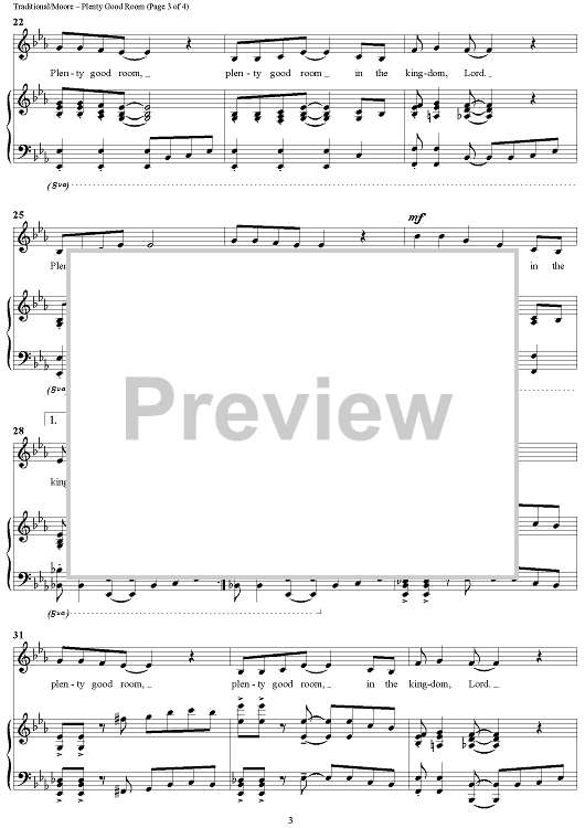 Plenty Good Room Sheet Music For Pianovocal Sheet Music Now 