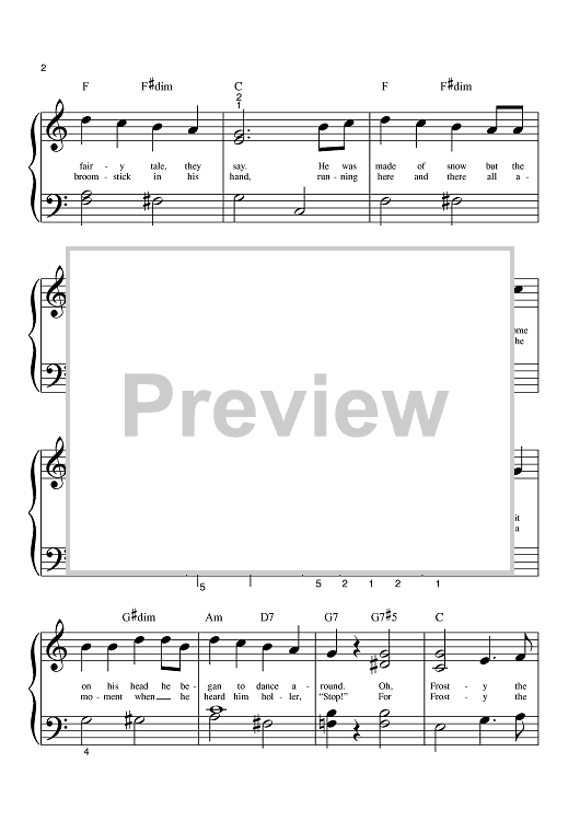 Frosty The Snow Man Quot Sheet Music By Steve Nelson For Big Note Piano Sheet Music Now - frosty the snowman song roblox id