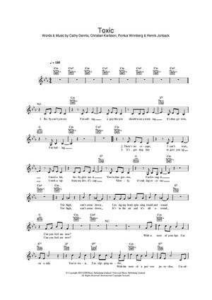 Toxic Quot Sheet Music By Britney Spears For Lead Sheet Sheet Music Now - toxic britney spears roblox id