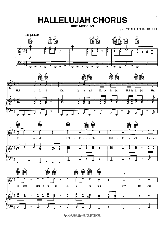 Buy "Hallelujah Chorus" Sheet Music by George Frideric Handel for Piano