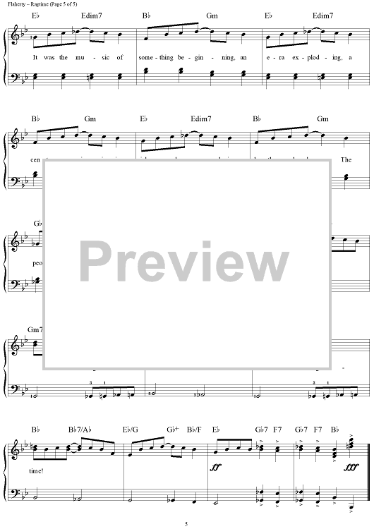 beginning ragtime piano sheet music