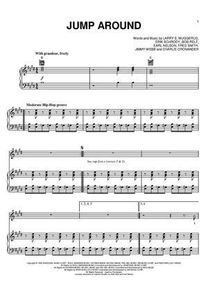 Buy Jump Around Sheet Music By House Of Pain For Piano Vocal Chords