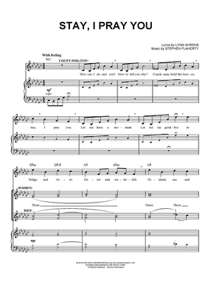 Stay I Pray You From Anastasia The New Musical Quot Sheet Music For Piano Vocal Chords Sheet Music Now