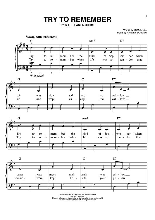 "Try To Remember" Sheet Music by           Barbara Mandrell