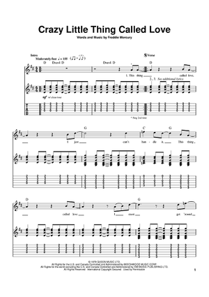 Buy Crazy Little Thing Called Love Sheet Music By Queen Dwight