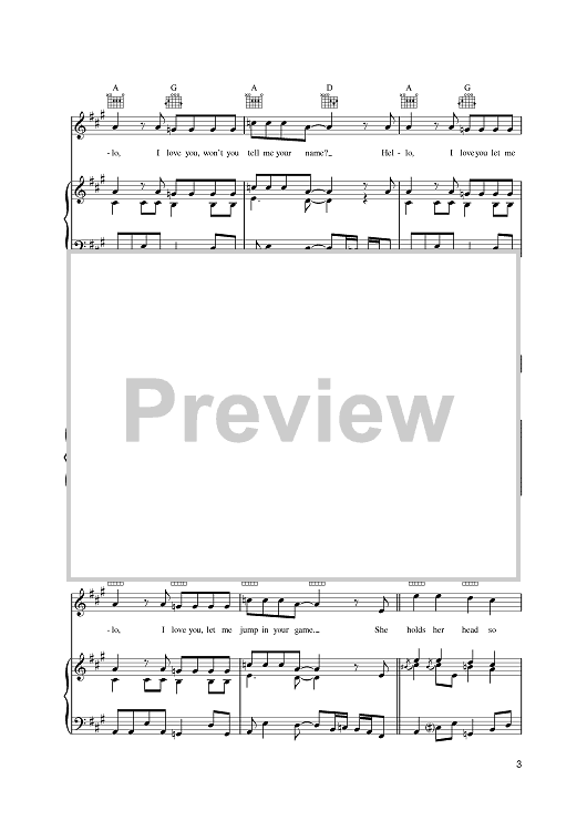 Buy Hello I Love You Sheet Music By The Doors For Piano Vocal Chords