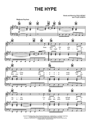 Buy The Hype Sheet Music By Twenty One Pilots For Piano Vocal Chords