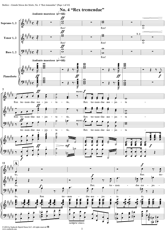 Grande Messe des Morts (Requiem), No. 4: Rex tremendae