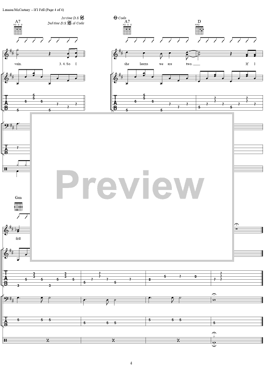 if i fell tablatures