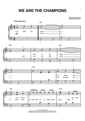 We Are The Sheet Music by Queen for Easy - Music Now