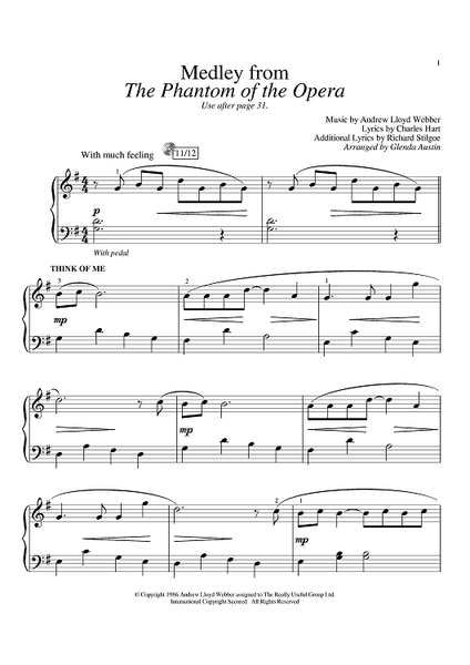 think of me sheet music vocal