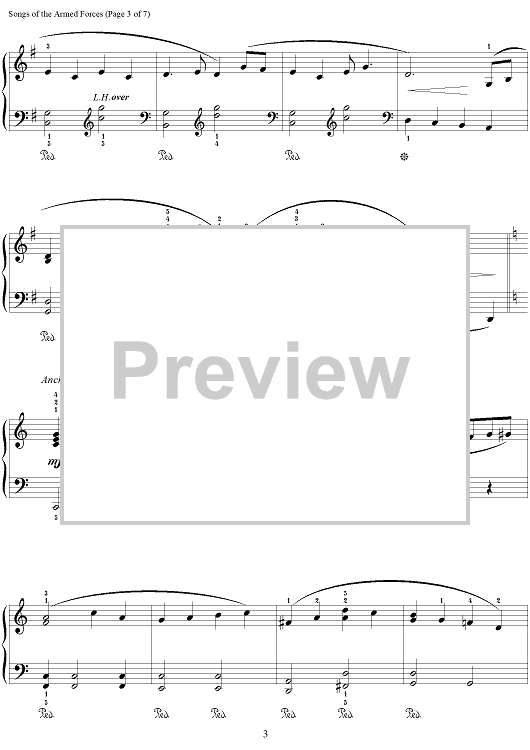 armed forces medley sheet music elementary school