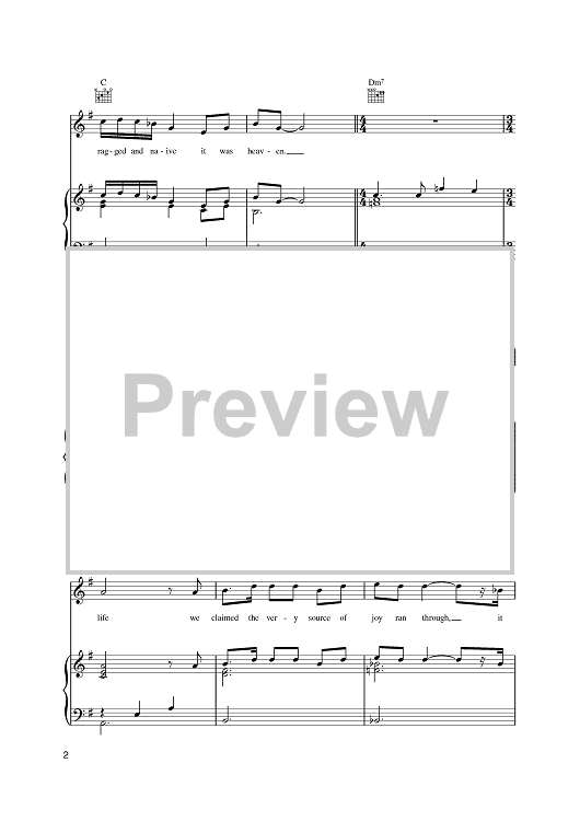 Memory Of A Free Festival" Sheet Music by David Bowie for Piano/Vocal/ Chords - Sheet Music Now