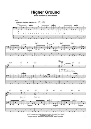 higher ground bass tab rhcp