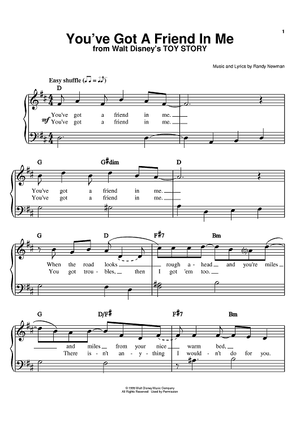 You 39 Ve Got A Friend In Me Quot Sheet Music By Randy Newman Lyle Lovett For Easy Piano Sheet Music Now