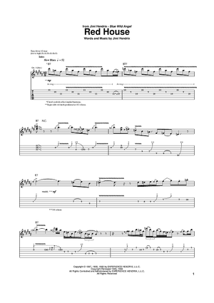 Red Sheet Music by Jimi Hendrix for Guitar Tab - Sheet Now