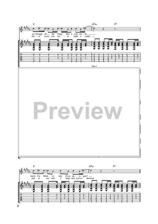 All Around The World Quot Sheet Music By Oasis For Guitar Tab Sheet Music Now