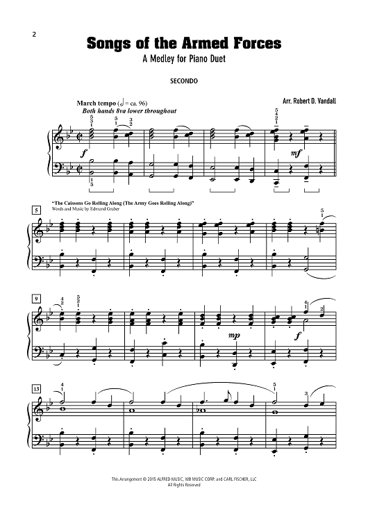 free sheet music armed forces medley