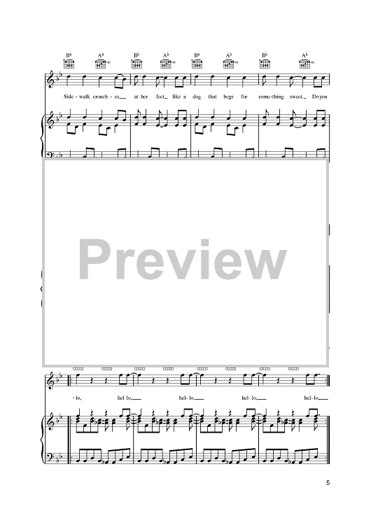 Buy Hello I Love You Sheet Music By The Doors For Piano Vocal Chords