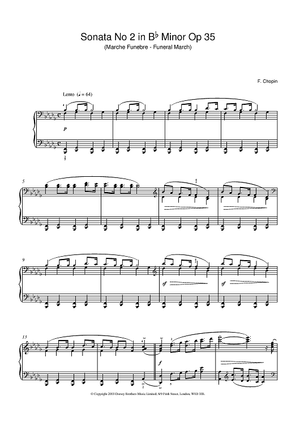 Buy Sonata No 2 In Bb Minor Op 35 Funeral March Sheet Music