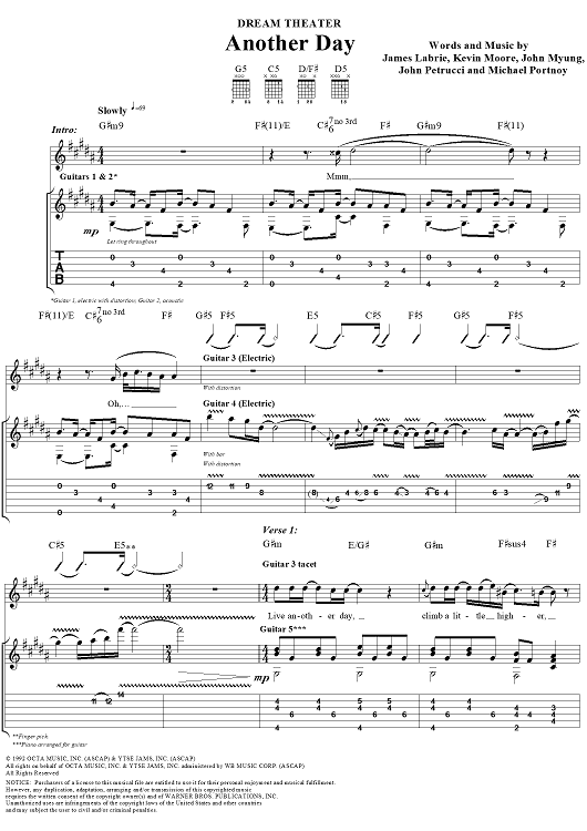 dream theater another day guitar pro tab download