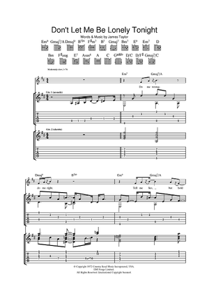 Buy Don 39 T Let Me Be Lonely Tonight Sheet Music By James Taylor For Piano Vocal Chords