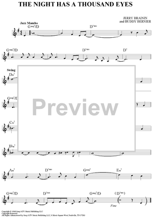 Buy The Night Has A Thousand Eyes Sheet Music For Lead Sheet