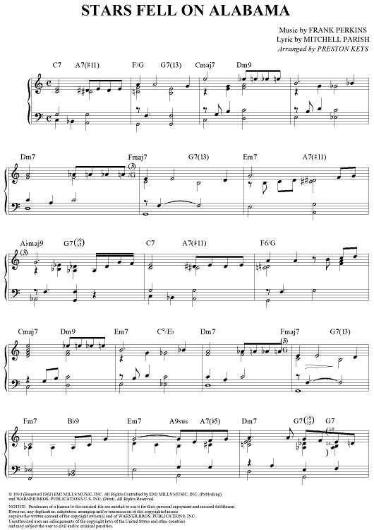 stars fell on alabama sheet music pdf