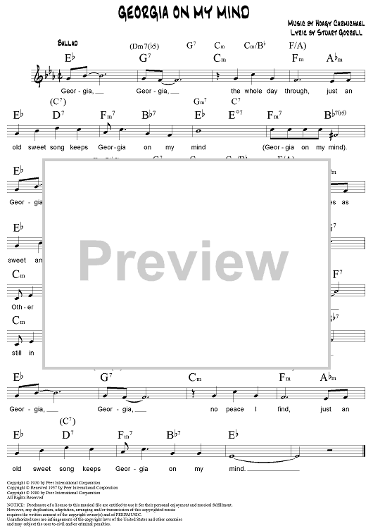 georgia on my mind acoustic chords