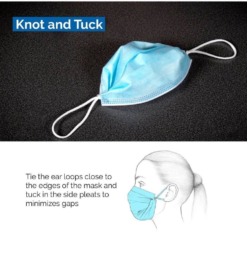 Knot and tuck face mask