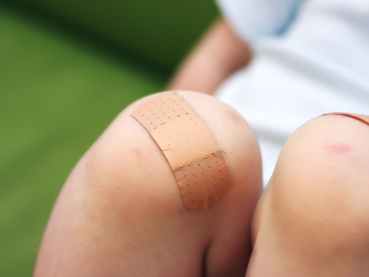 plaster or bandaid on knee