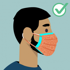 How to wear face mask for people with a beard (double-masking)