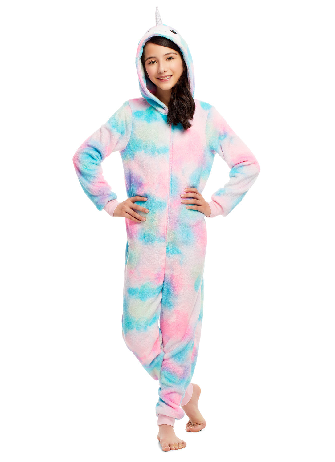 Girls Pajamas | Plush Zippered Narwhal Kids Onesie Blanket Sleeper ...